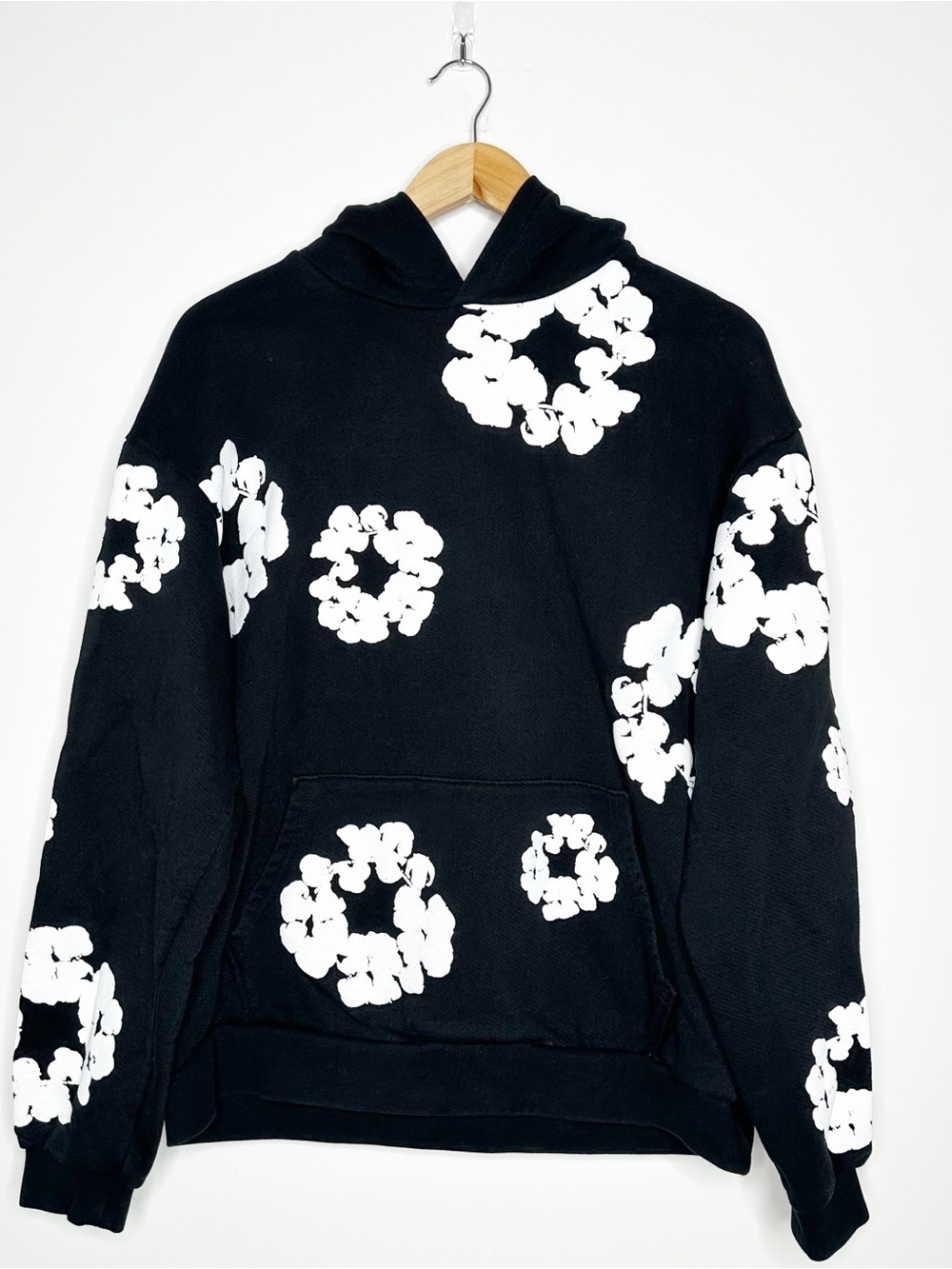 Denim Tears Black Cotton Wreath Hoodie Size Medium